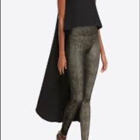 Spanx black and gold velvet shiny leggings NWT size s holidays Christmas nye - Picture 2 of 12